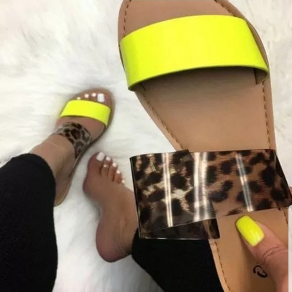 Women Leopard Snake Print & Neon Flats Shoes